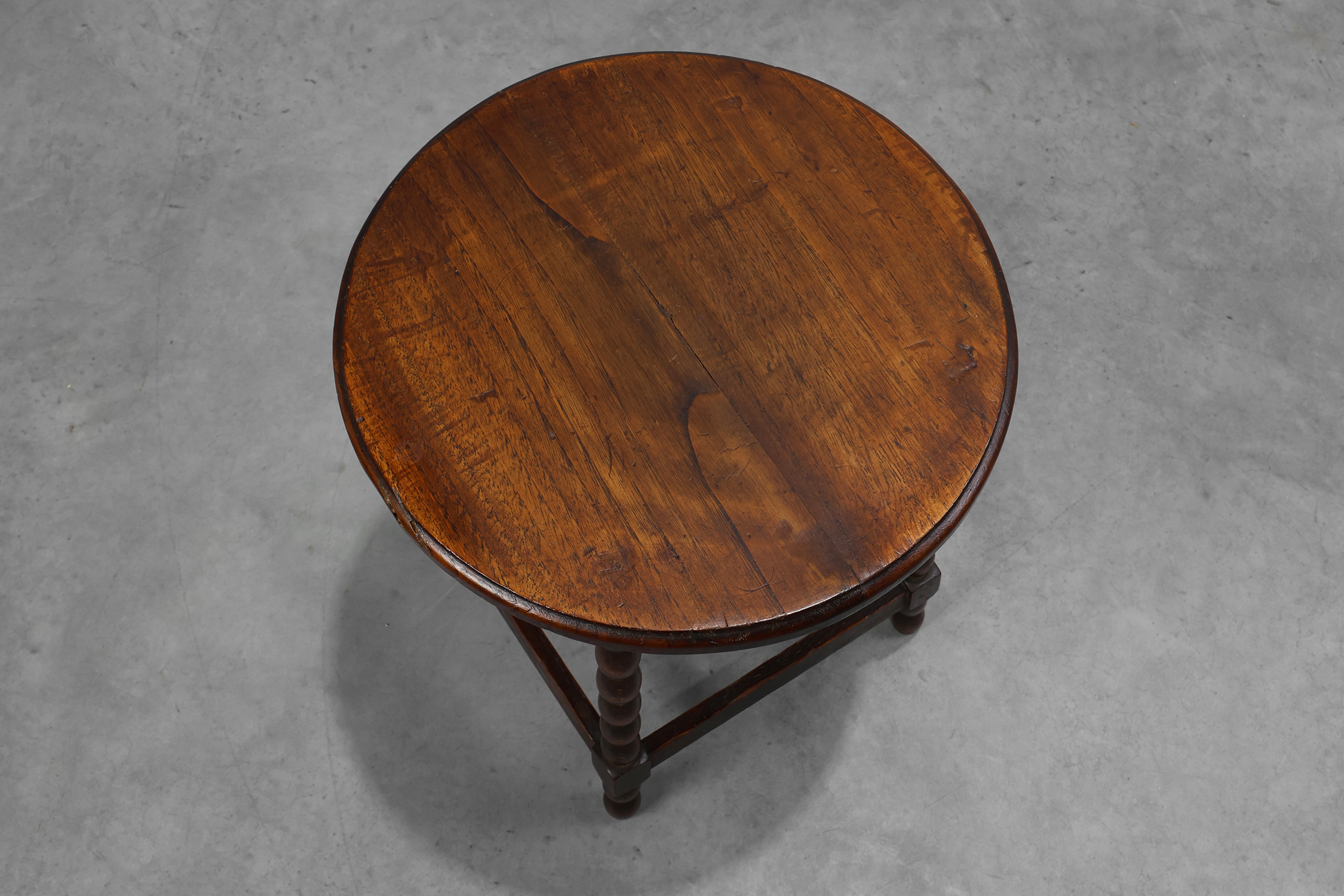 French Provincial Rustic Oak Stool, circa 1900thumbnail